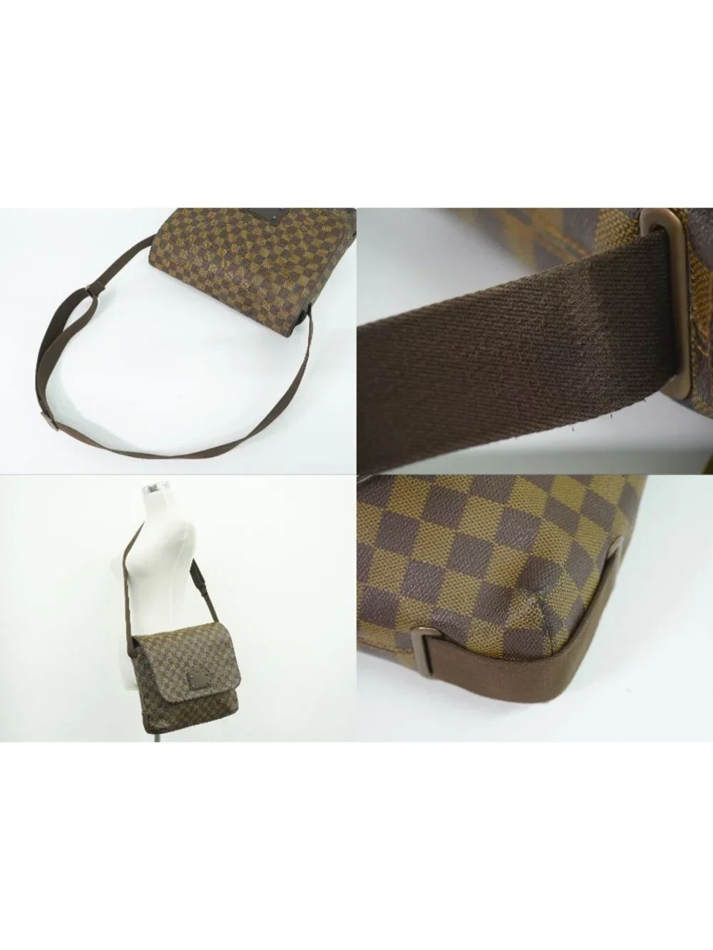 Louis Vuitton LV Brooklyn MM Damier Ebene Shoulder Bag Brown